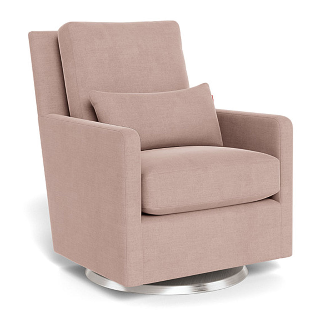 Monte Como Glider in -- Color_Blush Brushed Cotton-Linen _ Stainless Steel Swivel
