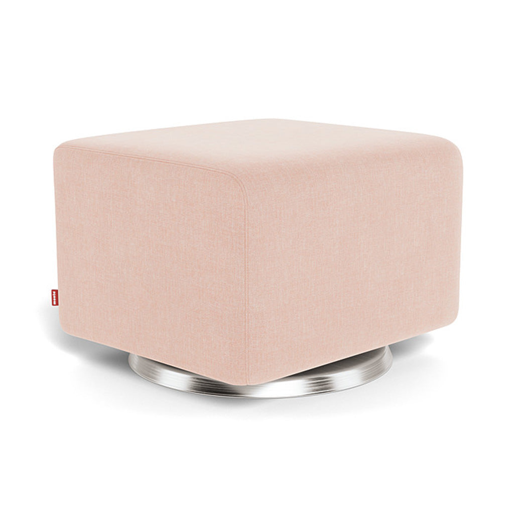 Monte Como Ottoman in -- Color_Petal Pink _ Stainless Steel Swivel