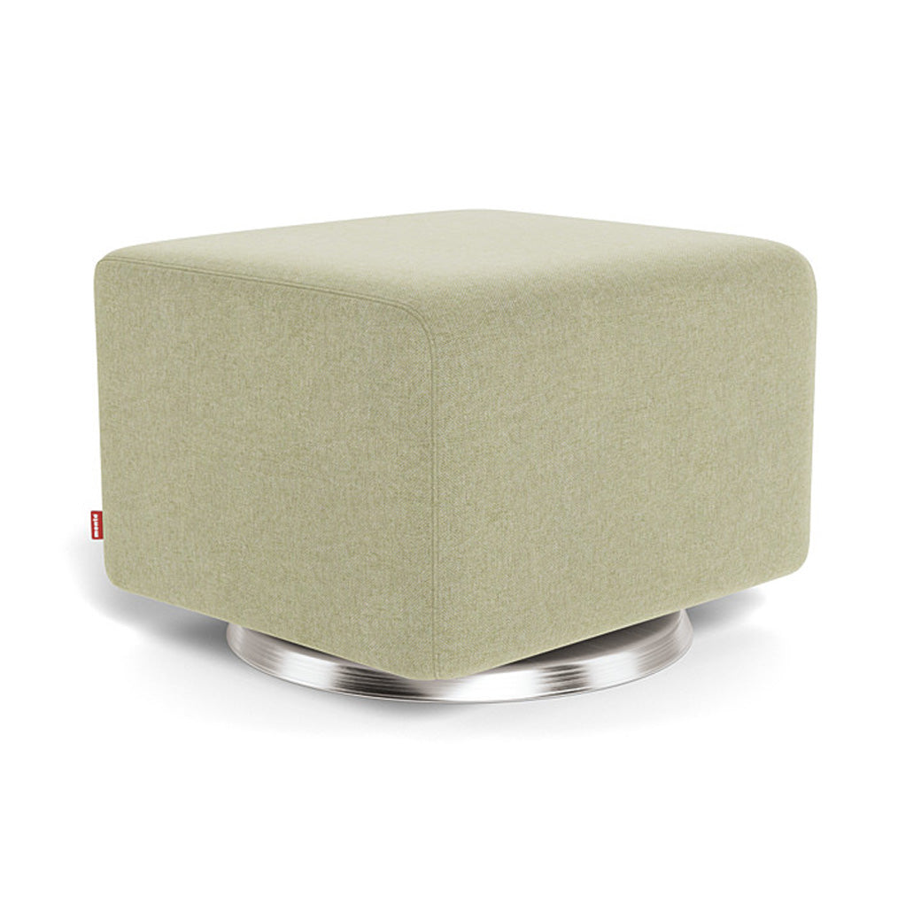 Monte Como Ottoman in -- Color_Sage Green _ Stainless Steel Swivel