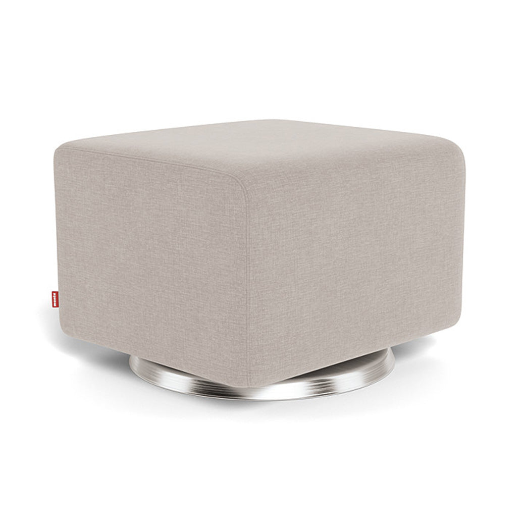 Monte Como Ottoman in -- Color_Sand _ Stainless Steel Swivel