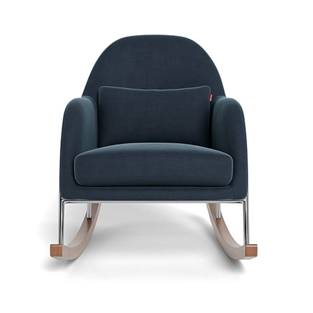 Monte Jackie Rocker in -- Color_Midnight Blue Brushed Cotton-Linen _ Chrome