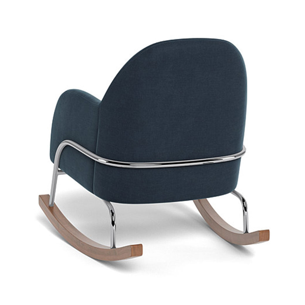 Monte Jackie Rocker in -- Color_Midnight Blue Brushed Cotton-Linen _ Chrome
