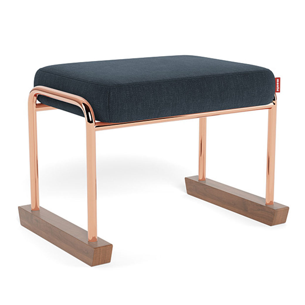 Monte Jackson Ottoman in -- Color_Deep Navy _ Rose Gold Copper