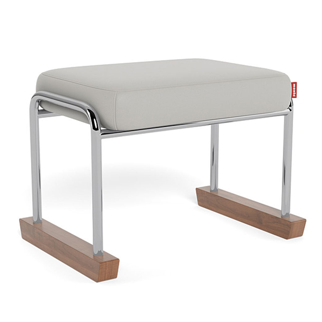 Monte Jackson Ottoman in -- Color_Grey Enviroleather _ Chrome