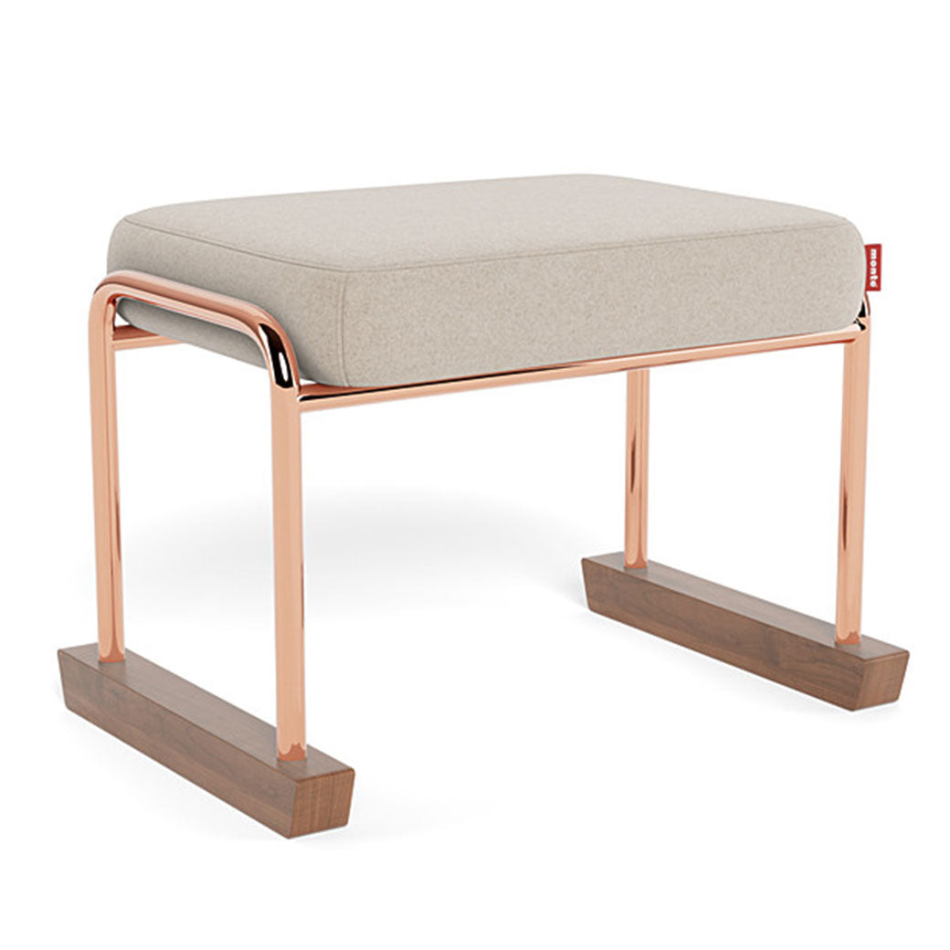 Monte Jackson Ottoman in -- Color_Oatmeal Italian Wool _ Rose Gold Copper