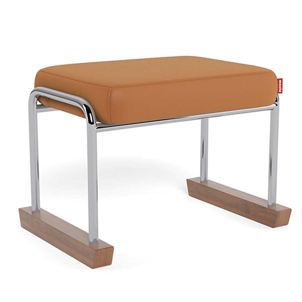 Monte Jackson Ottoman in -- Color_Tan Enviroleather _ Chrome