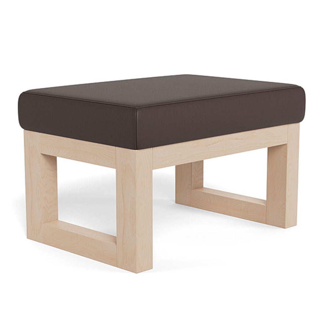 Monte Joya Ottoman in -- Color_Brown Enviroleather _ Clear Maple
