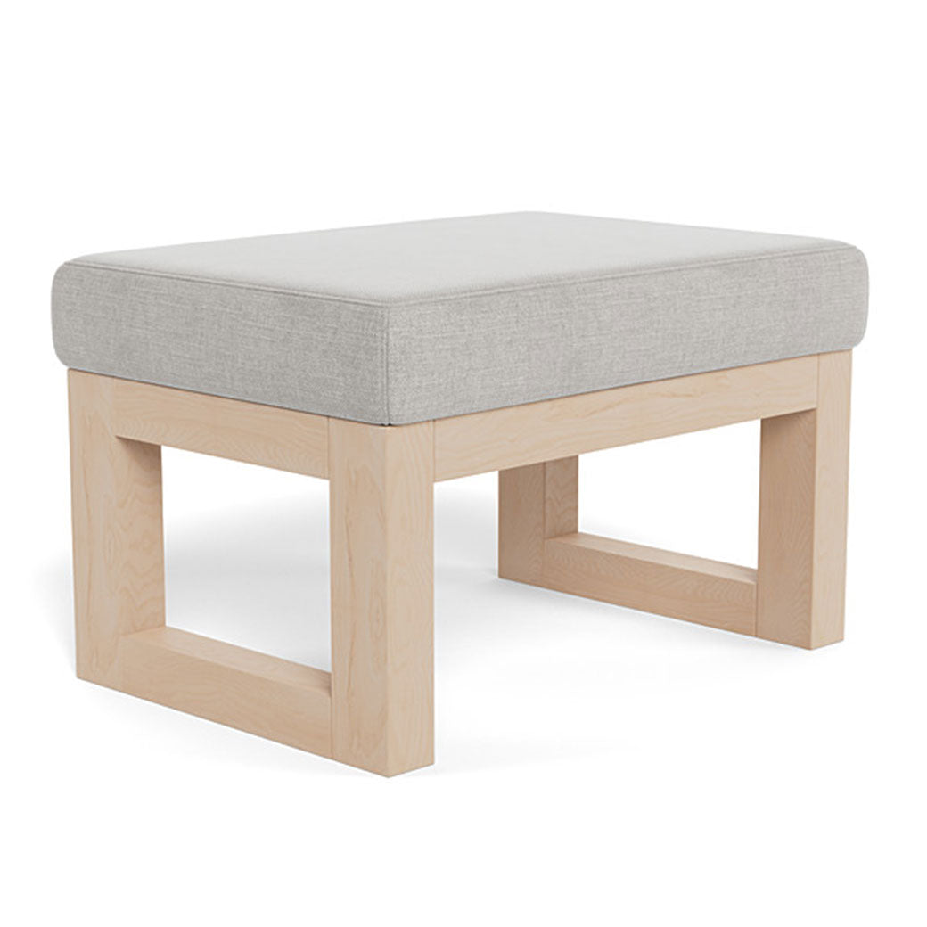 Monte Joya Ottoman in -- Color_Smoke Brushed Cotton-Linen _ Clear Maple