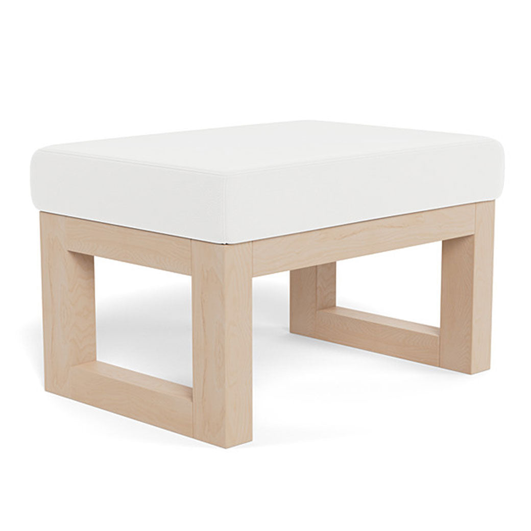 Monte Joya Ottoman in -- Color_White Enviroleather _ Clear Maple