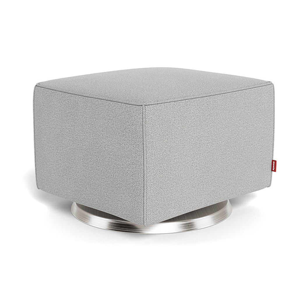Monte Luca Ottoman in -- Color_Performance Cloud Grey _ Stainless Steel Swivel