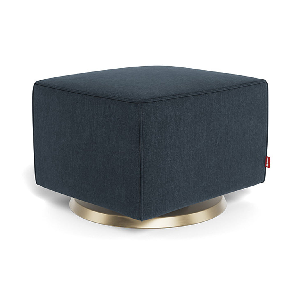 Monte Luca Ottoman in -- Color_Deep Navy _ Gold Swivel