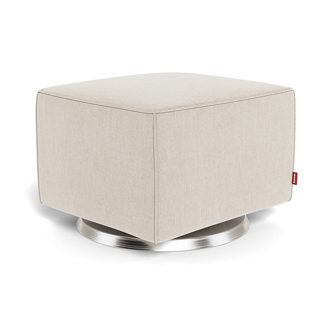 Monte Luca Ottoman in -- Color_Dune _ Stainless Steel Swivel