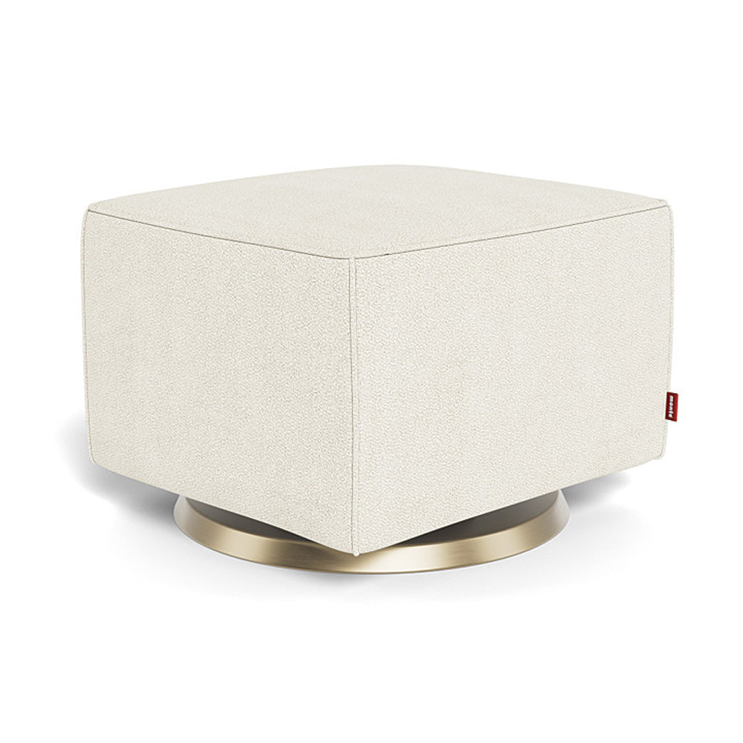 Monte Luca Ottoman in -- Color_Ivory Boucle _ Gold Swivel