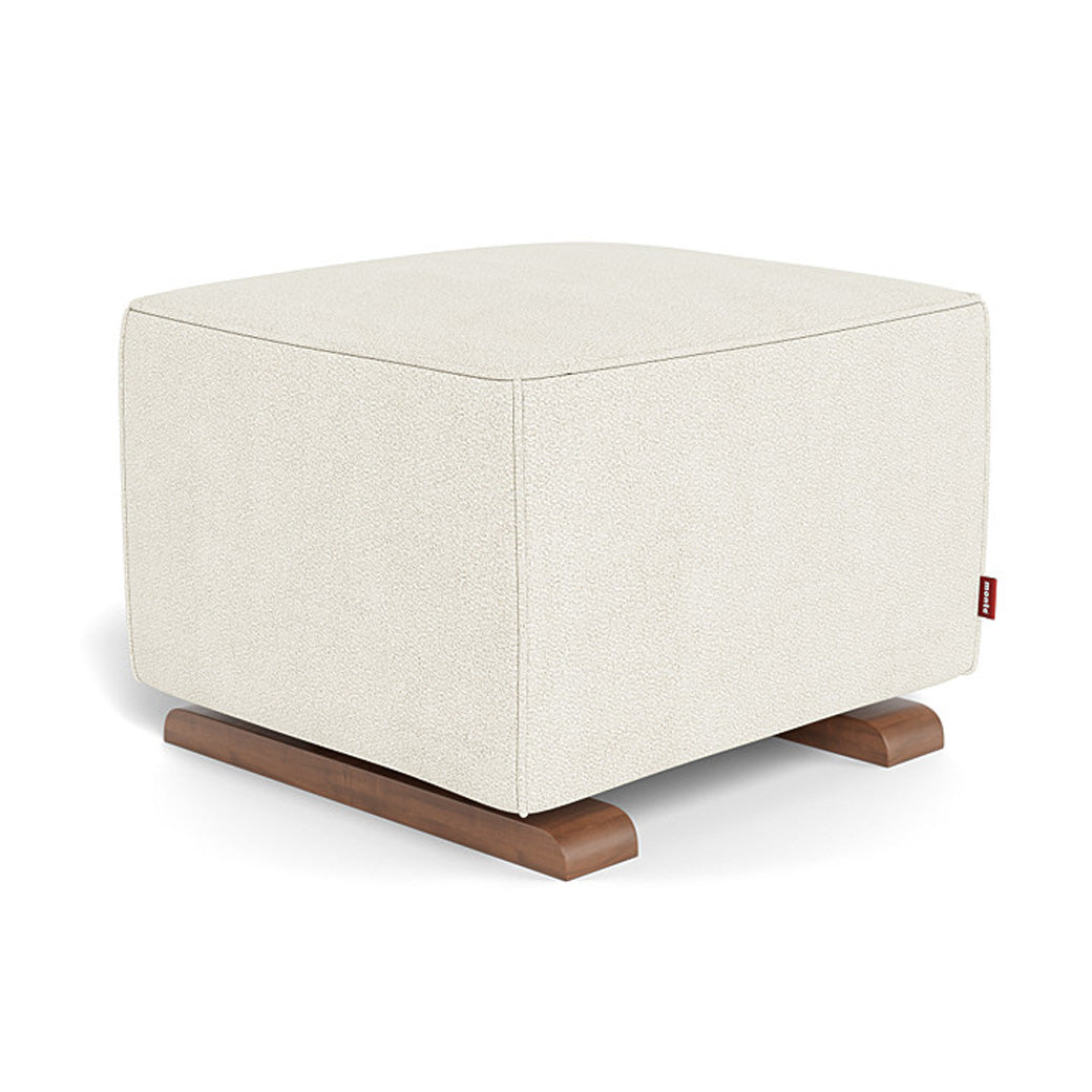 Monte Luca Ottoman in -- Color_Ivory Boucle _ Walnut