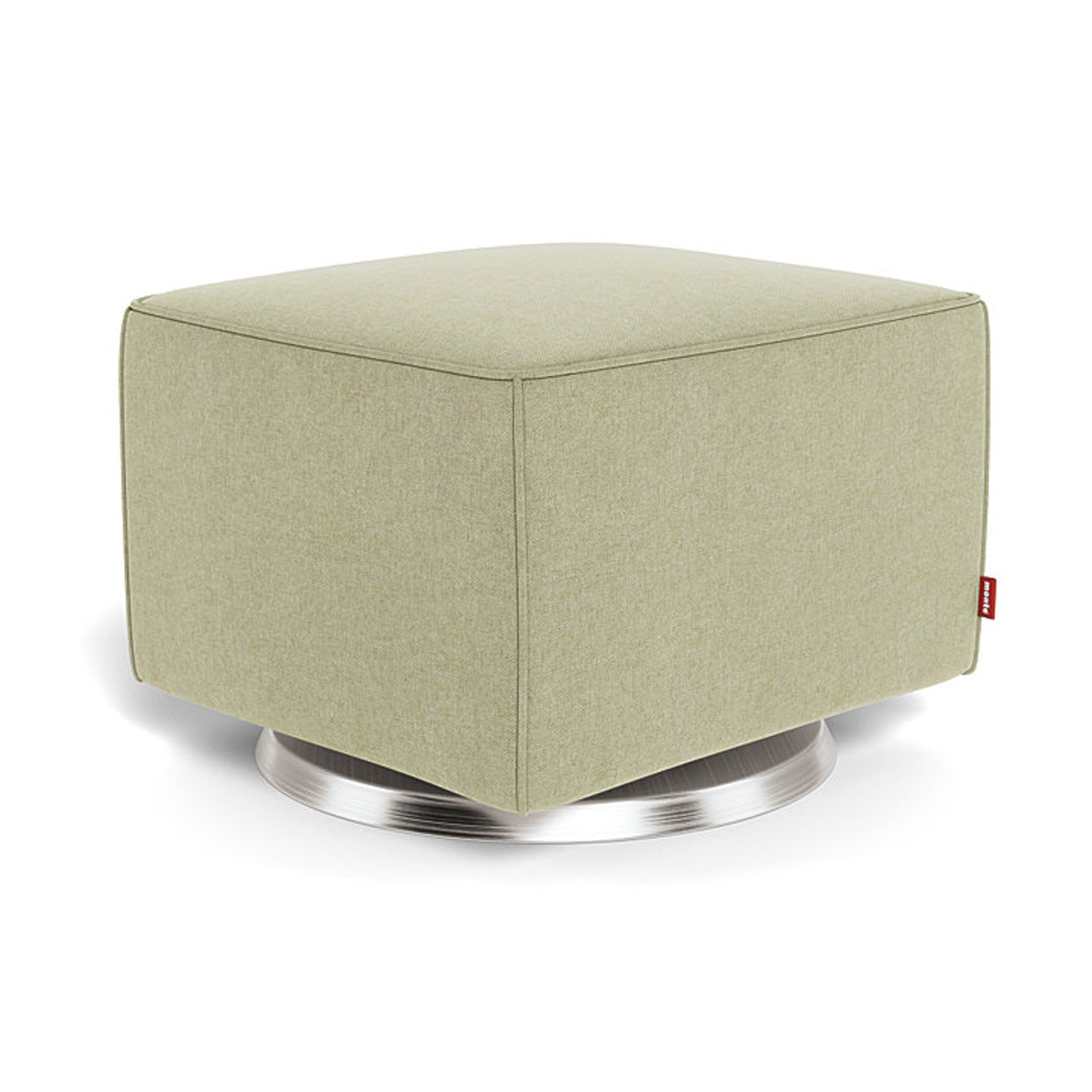 Monte Luca Ottoman in -- Color_Sage Green _ Stainless Steel Swivel
