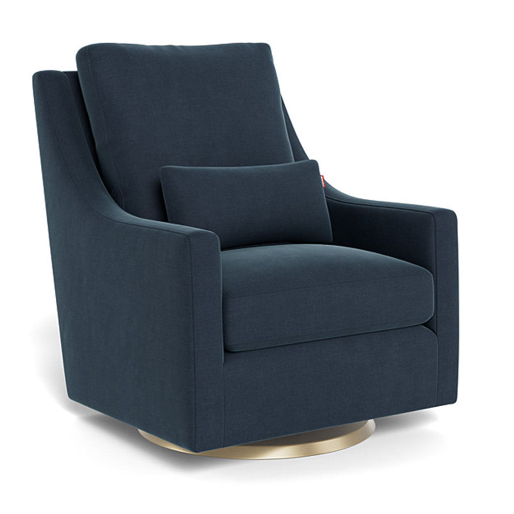 Monte Vera Glider in -- Color_Midnight Blue Brushed Cotton-Linen _ Gold Swivel