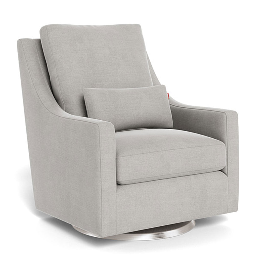 Monte Vera Glider in -- Color_Smoke Brushed Cotton-Linen _ Stainless Steel Swivel