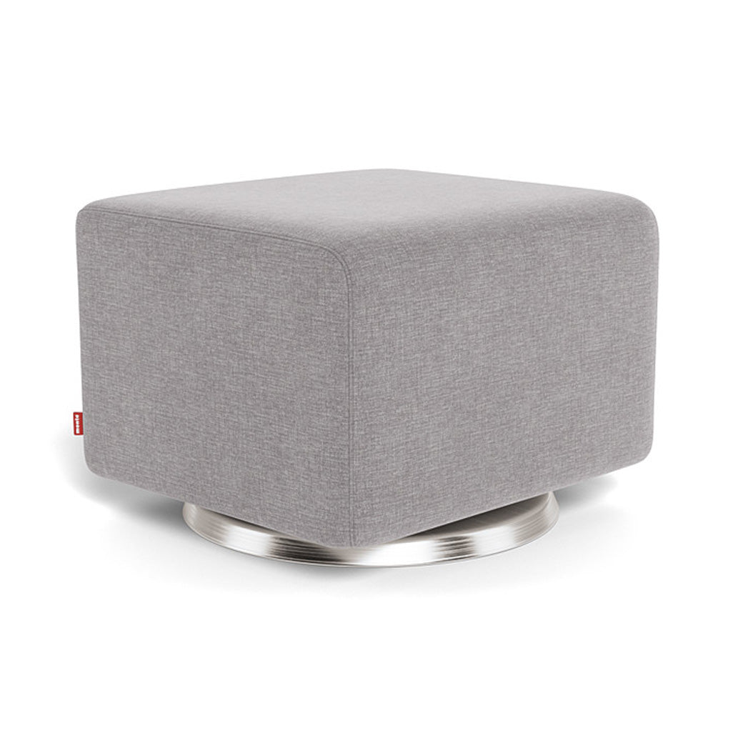 Monte Vera Ottoman in -- Color_Pebble Grey _ Stainless Steel Swivel