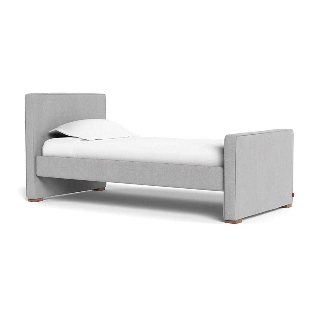 Monte Dorma Bed with high headboard and high footboard in -- Color_Cloud Grey Weave _ High _ High