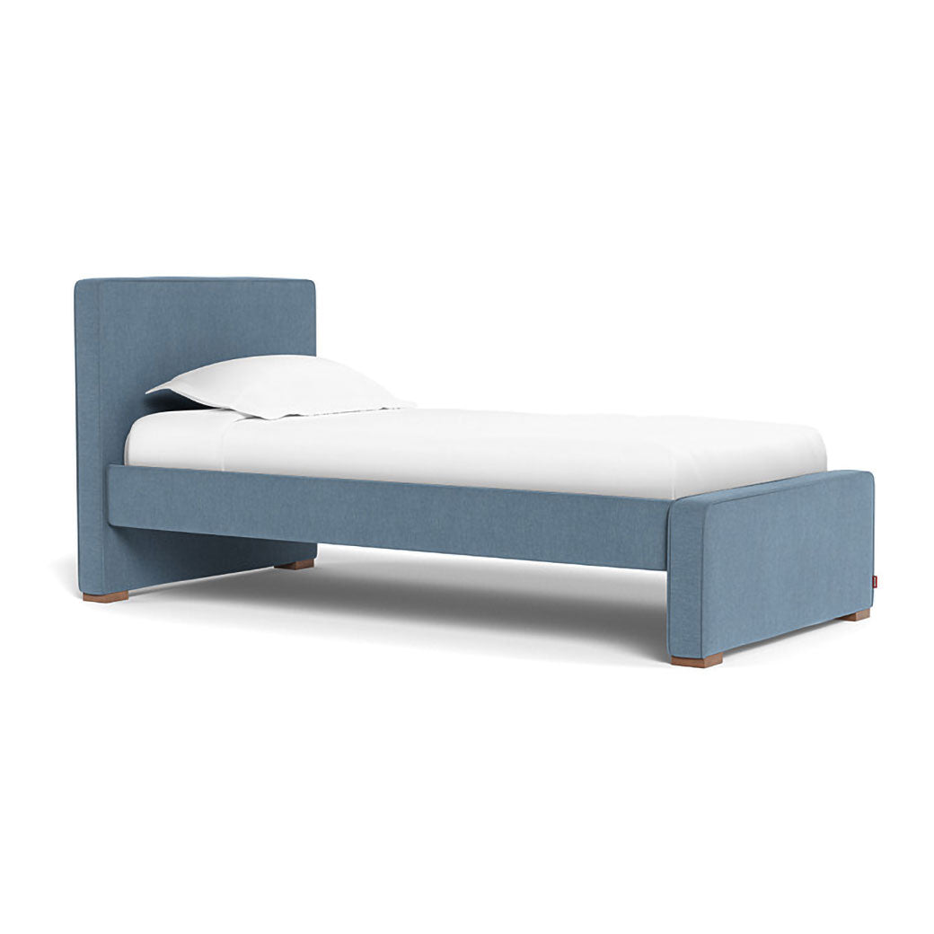 Monte Dorma Bed with high headboard and low footboard in -- Color_Performance Heathered Denim Blue _ High _ Low
