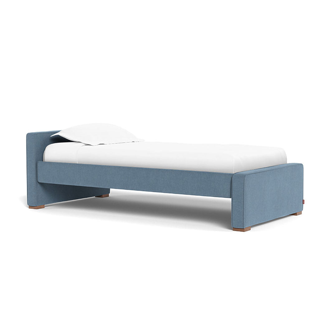 Monte Dorma Bed with low headboard and low footboard in -- Color_Performance Heathered Denim Blue _ Low _ Low