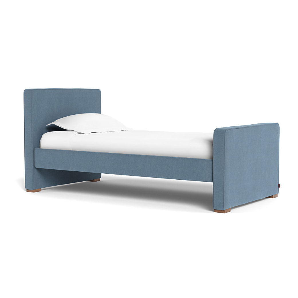 Monte Dorma Bed with high headboard and high footboard in -- Color_Performance Heathered Denim Blue _ High _ High