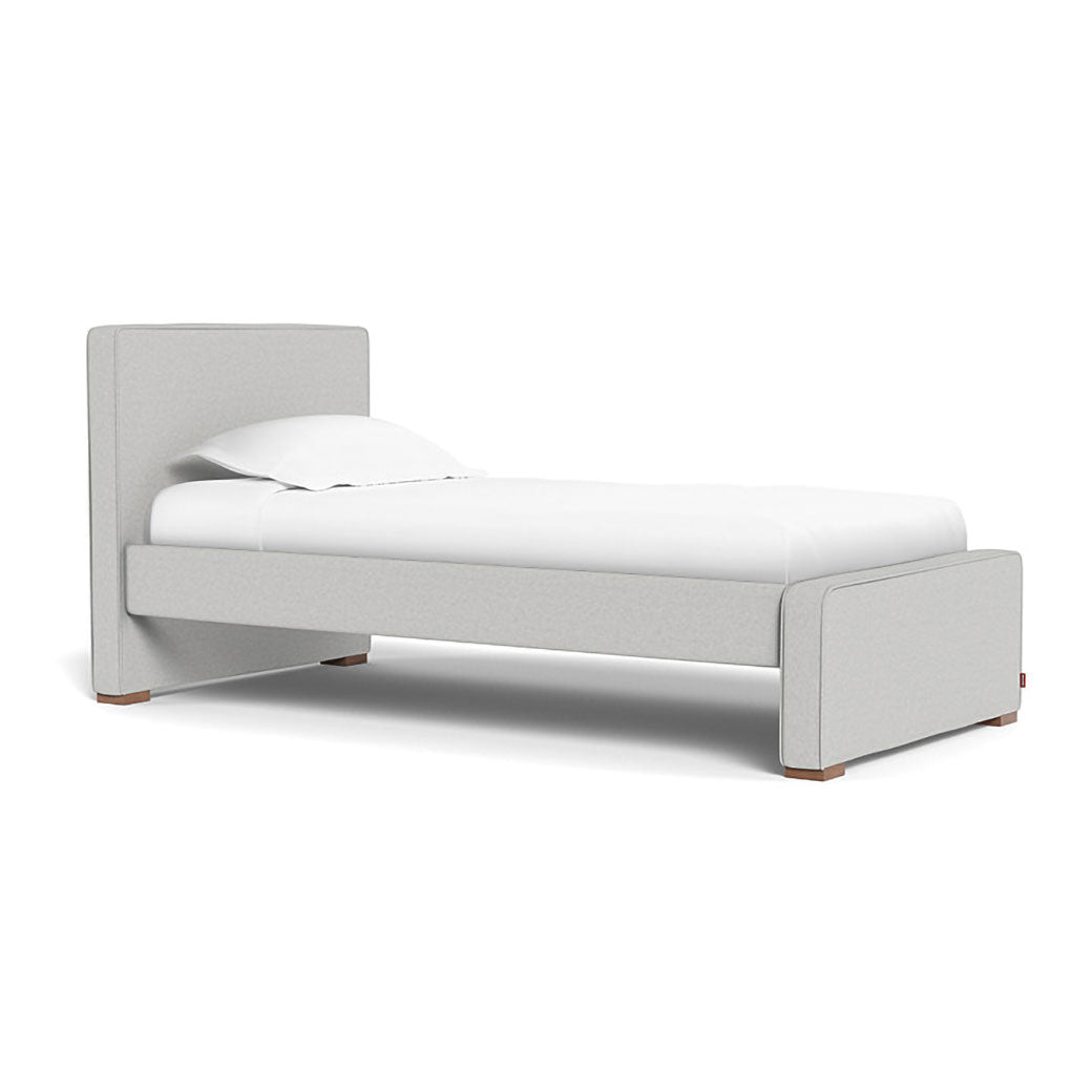Monte Dorma Bed with high headboard and low footboard in -- Color_Performance Heathered Fog Grey _ High _ Low