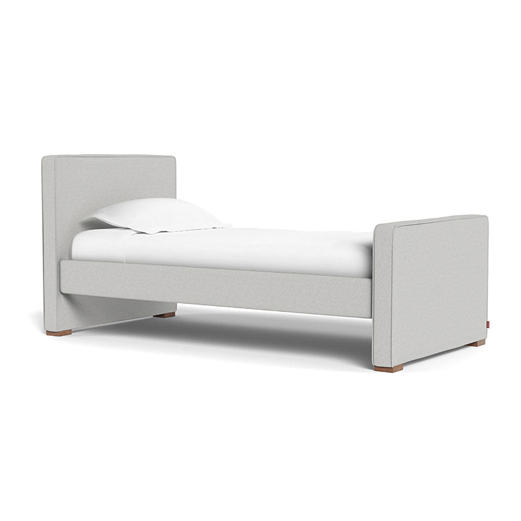 Monte Dorma Bed with high headboard and high footboard in -- Color_Performance Heathered Fog Grey _ High _ High