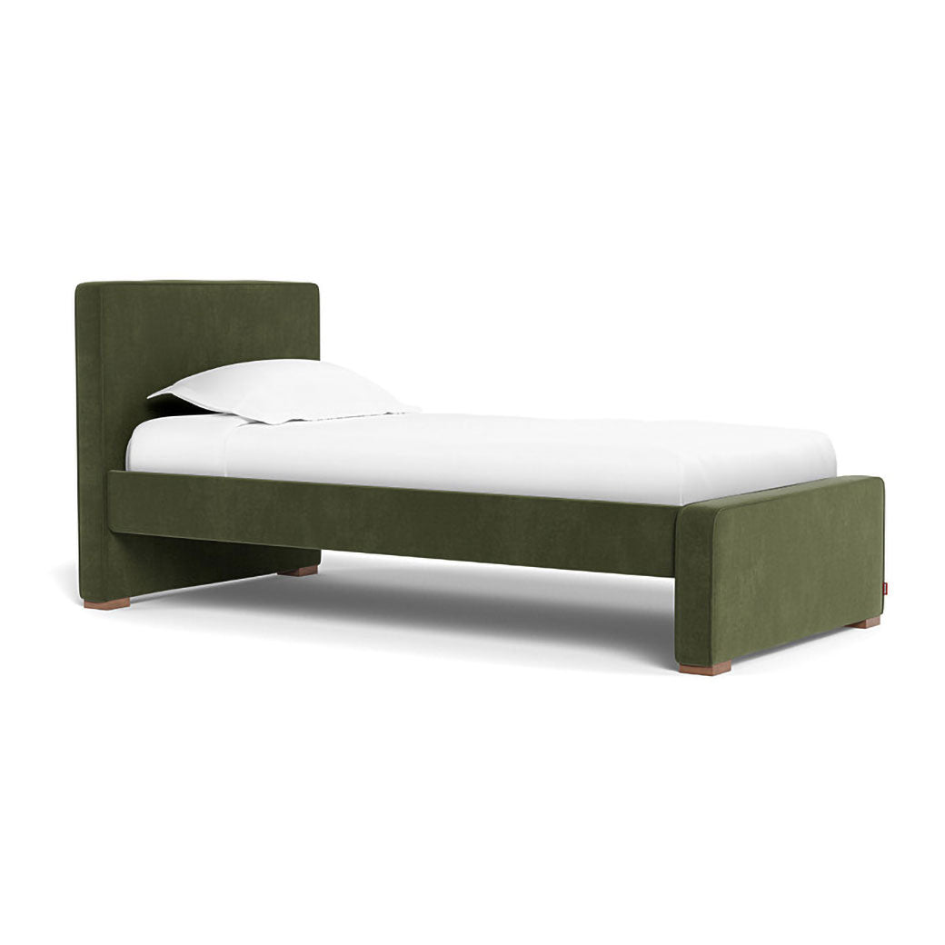 Monte Dorma Bed with high headboard and low footboard in -- Color_Moss Green Velvet _ High _ Low