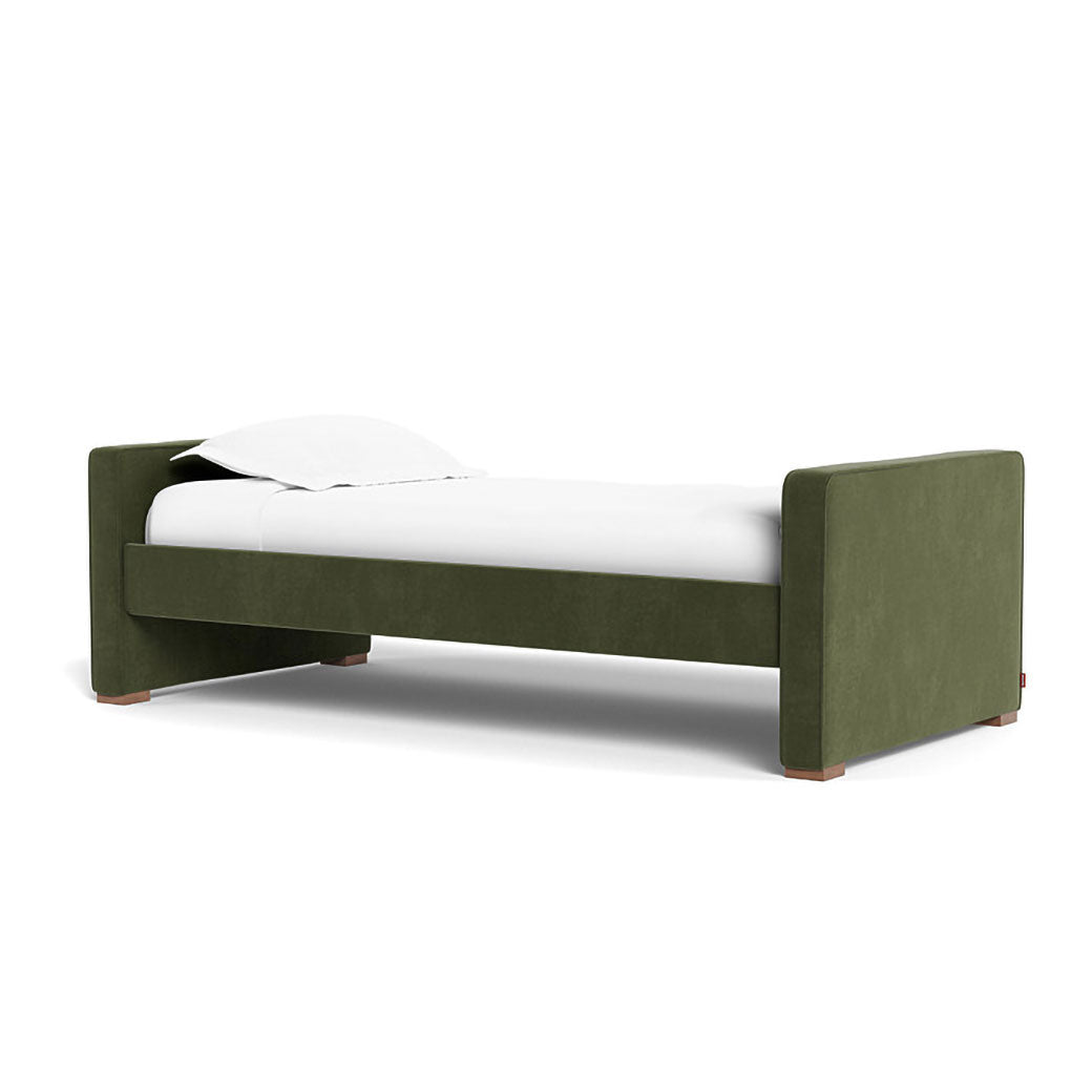 Monte Dorma Bed with low headboard and high footboard in -- Color_Moss Green Velvet _ Low _ High