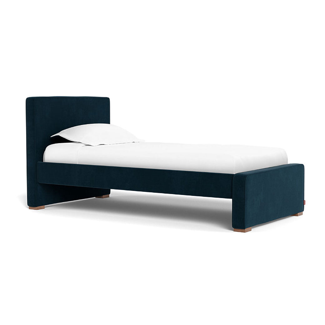 Monte Dorma Bed with high headboard and low footboard in -- Color_Navy Velvet _ High _ Low