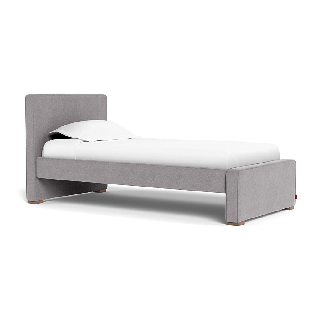 Monte Dorma Bed with high headboard and low footboard in -- Color_Performance Heathered Pebble Grey _ High _ Low
