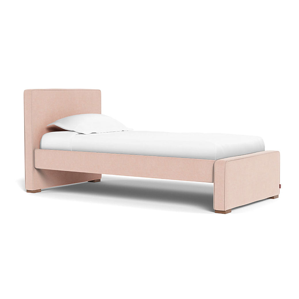 Monte Dorma Bed with high headboard and low footboard in -- Color_Performance Heathered Petal Pink _ High _ Low