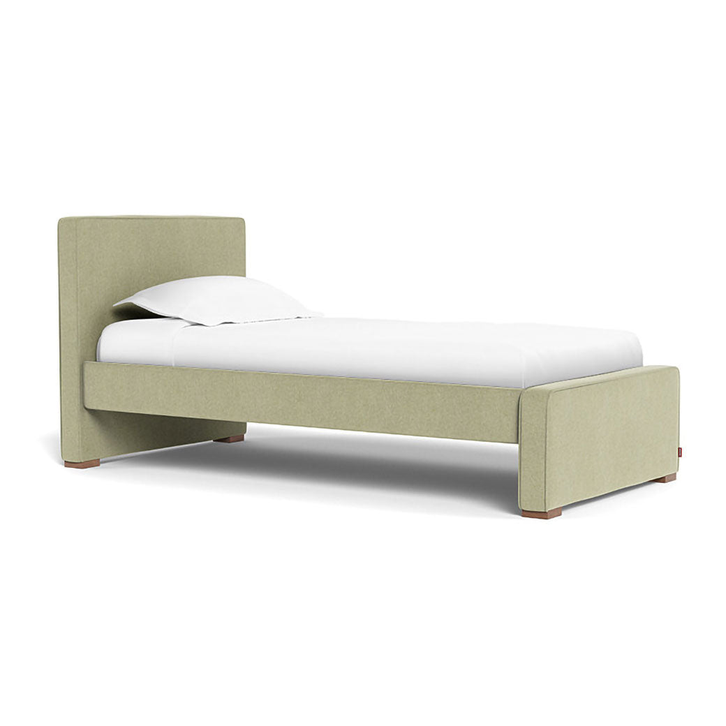 Monte Dorma Bed with high headboard and low footboard in -- Color_Performance Heathered Sage Green _ High _ Low