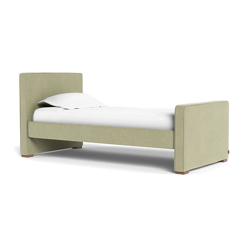 Monte Dorma Bed with high headboard and high footboard in -- Color_Performance Heathered Sage Green _ High _ High