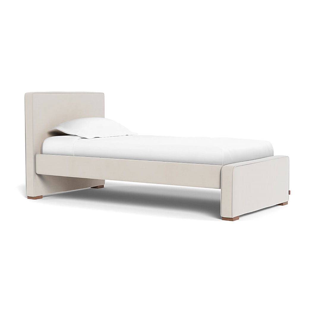 Monte Dorma Bed with high headboard and low footboard in -- Color_Stone Velvet _ High _ Low