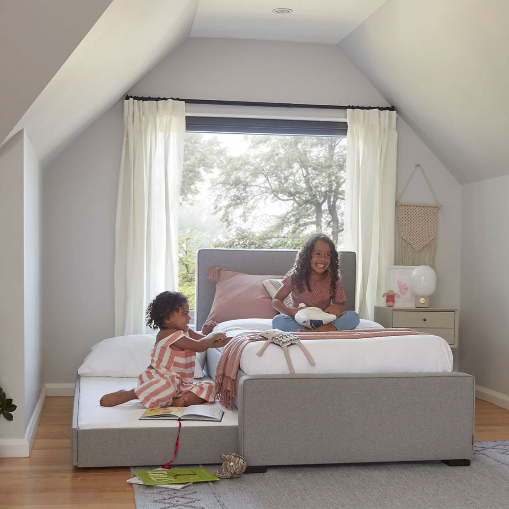 Monte Dorma Bed with two kids on the bed and trundle in  -- Lifestyle