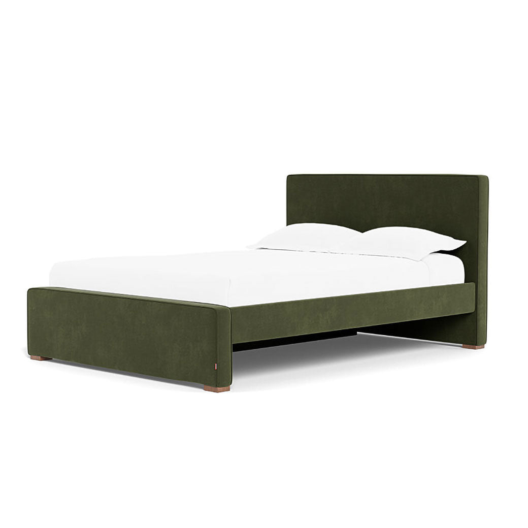 Right side of Monte Dorma Queen/King Bed in -- Color_Moss Green Velvet _ 1 Trundle Bed