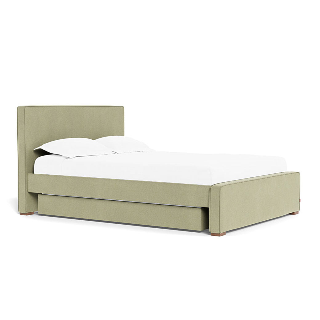 Left side of Monte Dorma Queen/King Bed in -- Color_Performance Heathered Sage Green _ 1 Trundle Bed