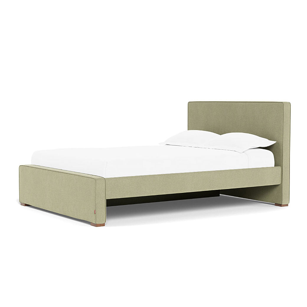 Right side of Monte Dorma Queen/King Bed in -- Color_Performance Heathered Sage Green _ 1 Trundle Bed