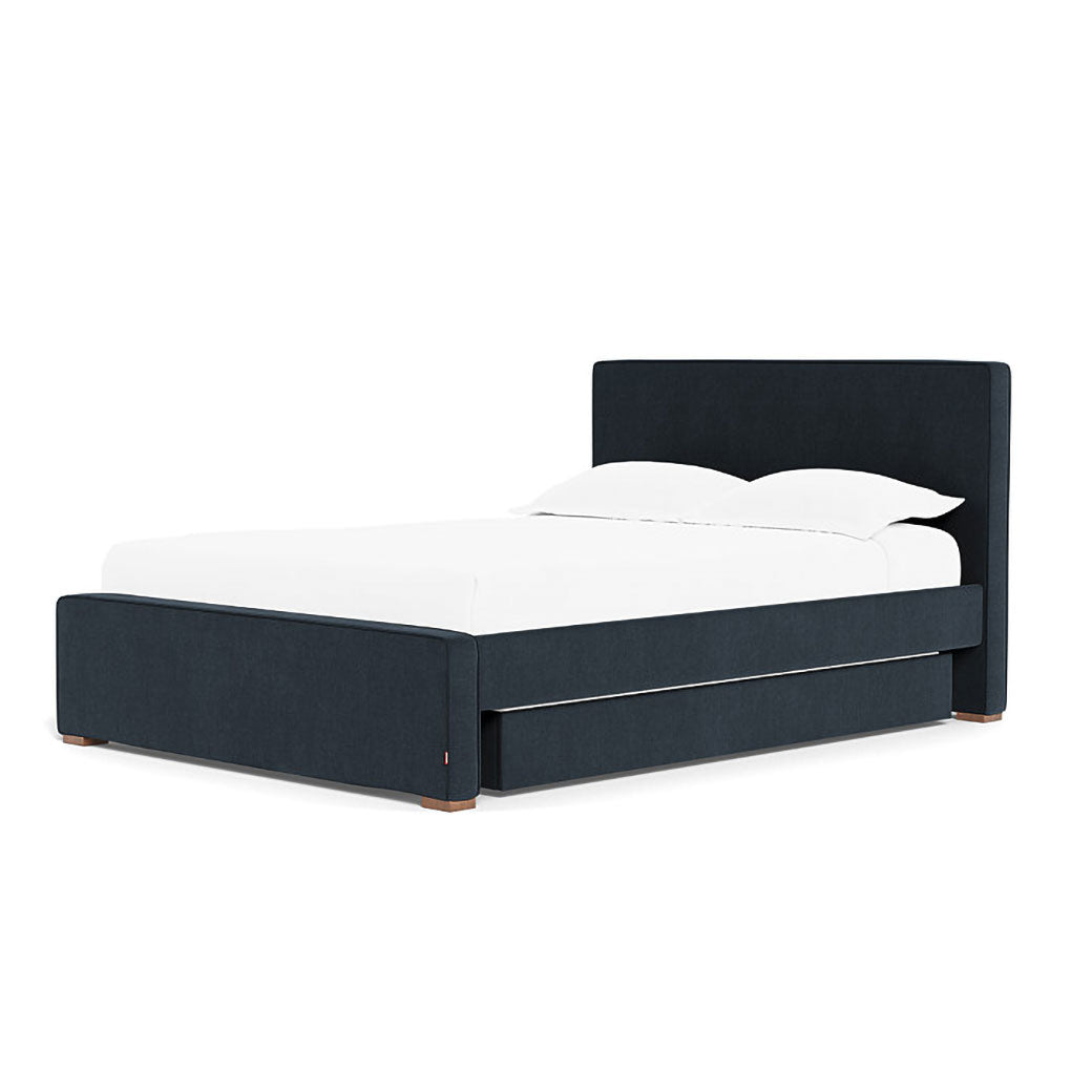 Right side of Monte Dorma Queen/King Bed in -- Color_Performance Heathered Deep Navy _ 2 Trundle Beds