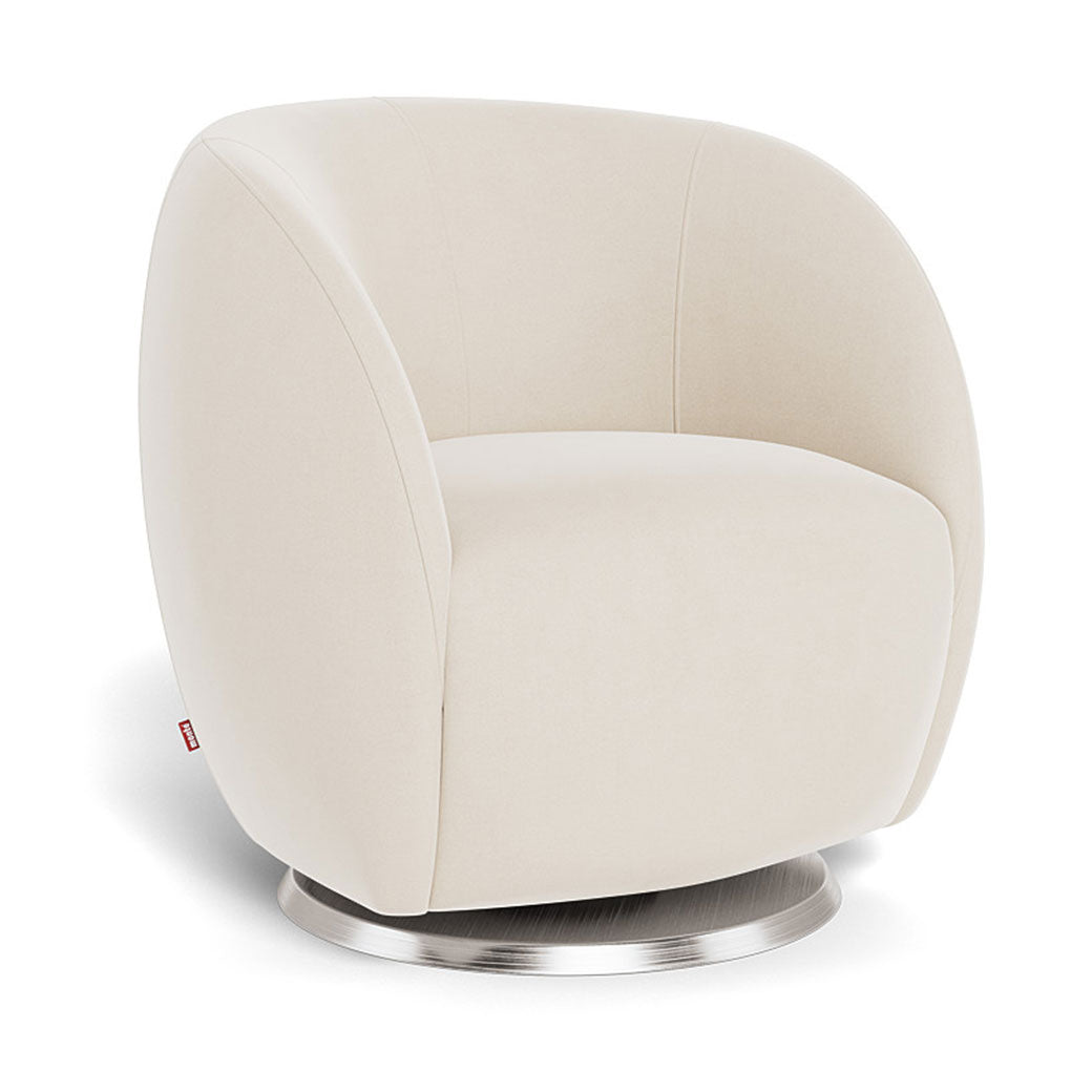 Monte Gem Glider in -- Color_Beach Brushed Cotton-Linen _ Stainless Steel Swivel