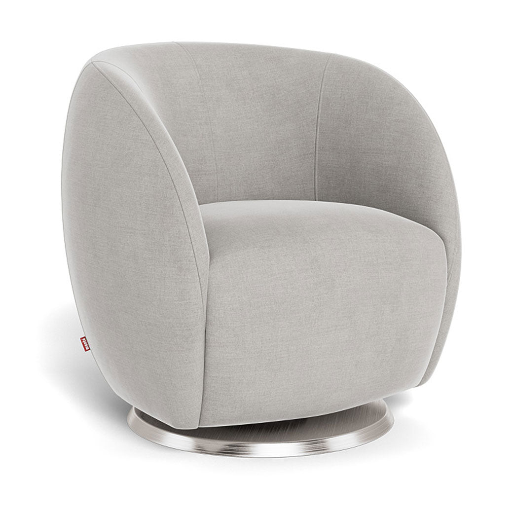 Monte Gem Glider in -- Color_Smoke Brushed Cotton-Linen _ Stainless Steel Swivel