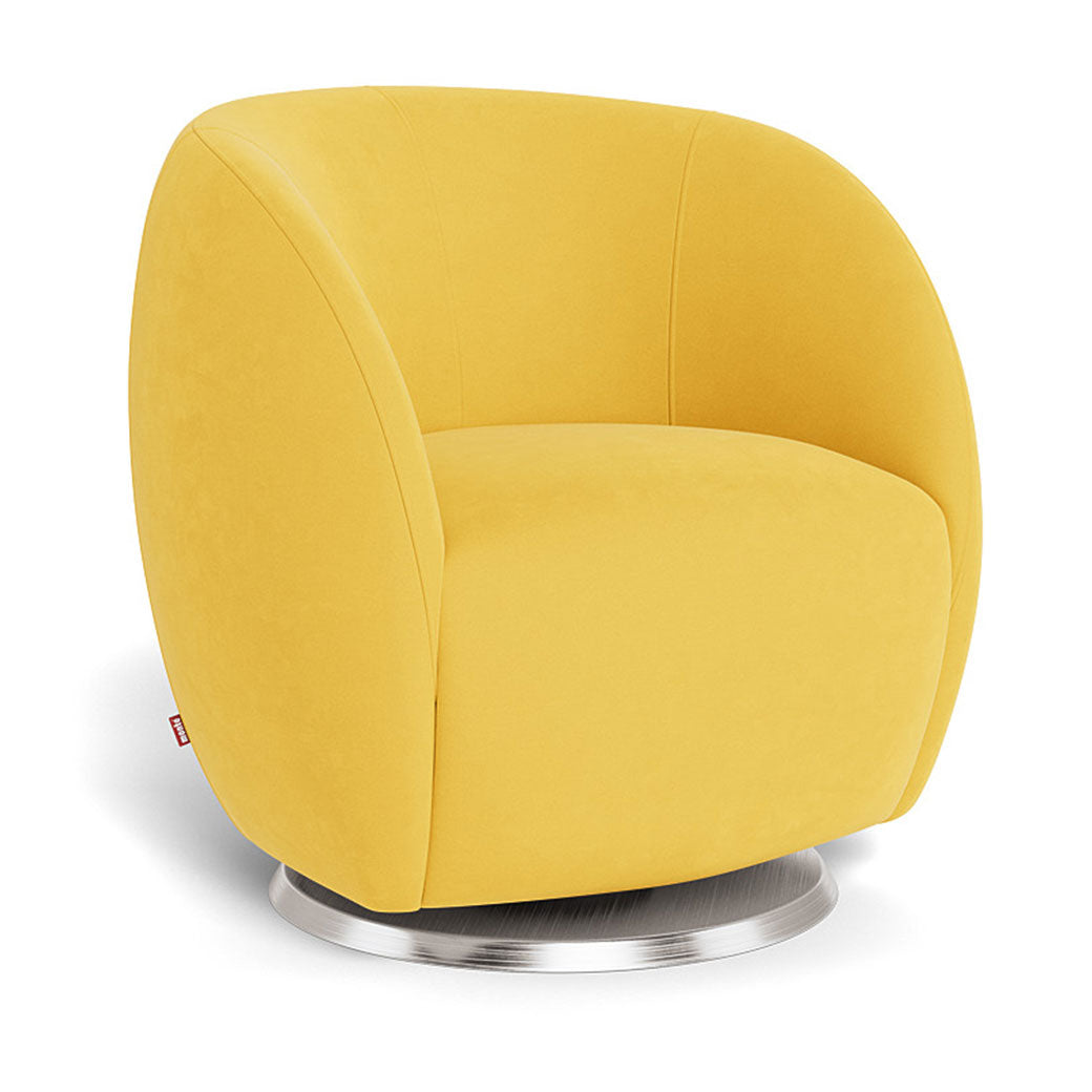 Monte Gem Glider in -- Color_Yellow Microfiber _ Stainless Steel Swivel
