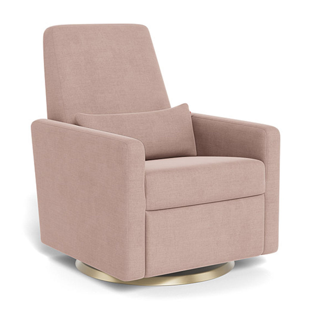 Monte Grano Glider Recliner in -- Color_Blush Brushed Cotton-Linen _ Gold Swivel