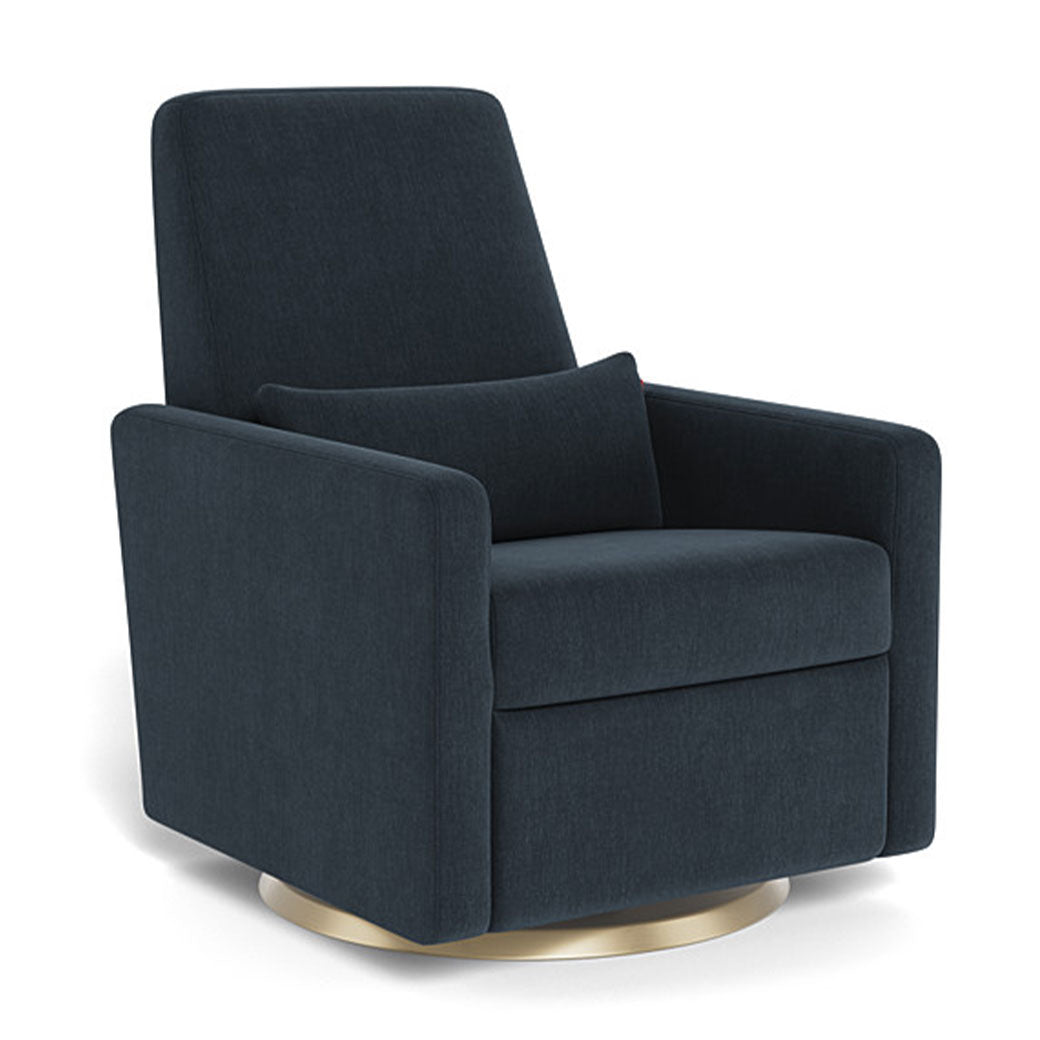 Monte Grano Glider Recliner in -- Color_Deep Navy _ Gold Swivel