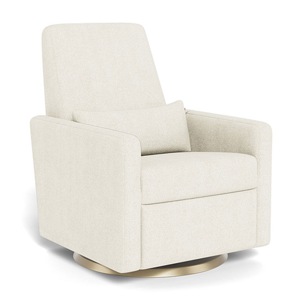 Monte Grano Glider Recliner in -- Color_Ivory Boucle _ Gold Swivel