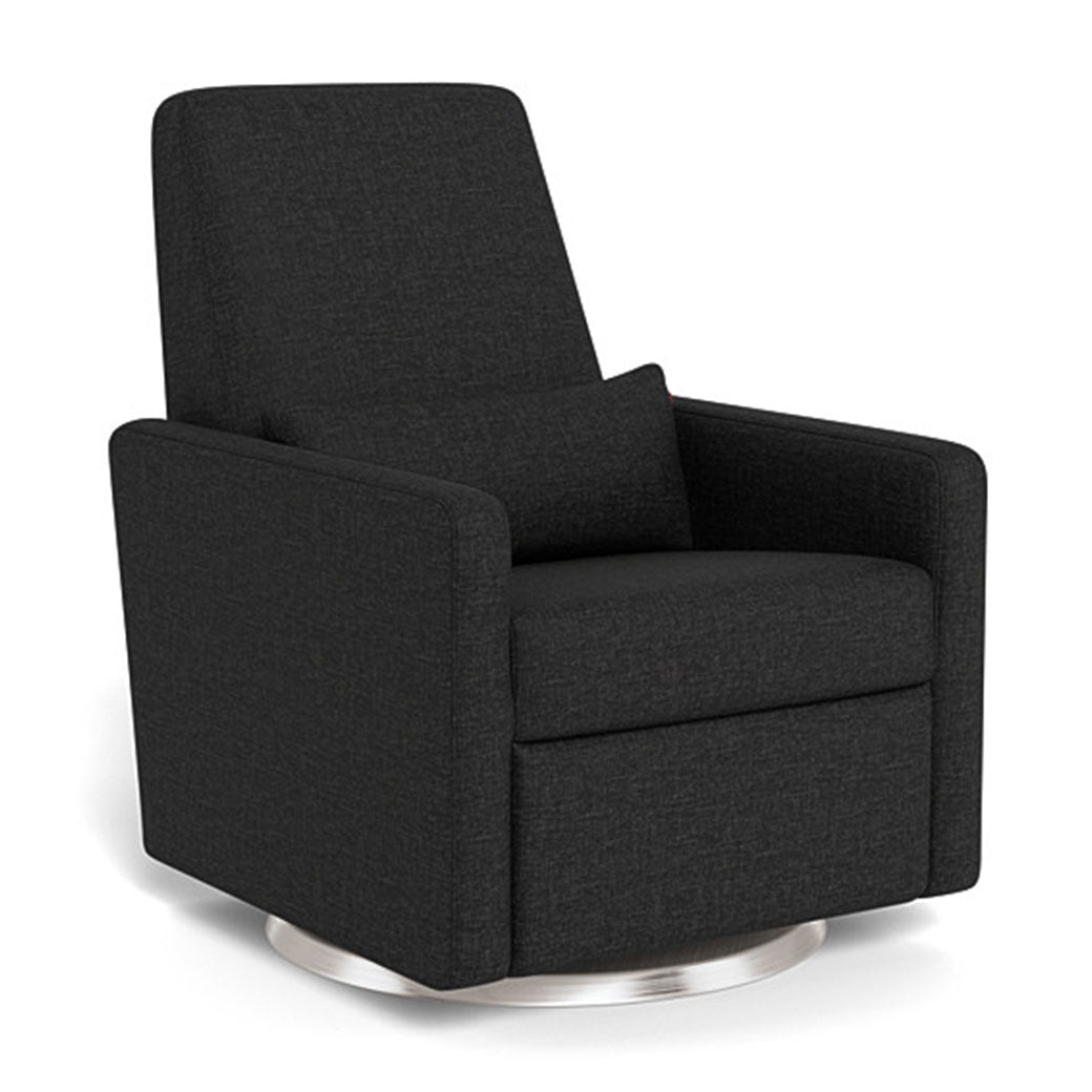 Monte Grano Glider Recliner in -- Color_Black _ Stainless Steel Swivel