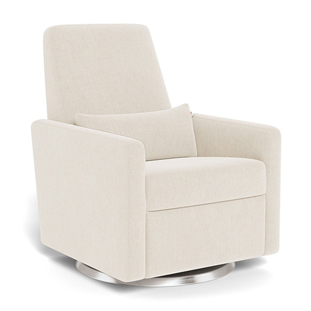 Monte Grano Glider Recliner in -- Color_Dune _ Stainless Steel Swivel
