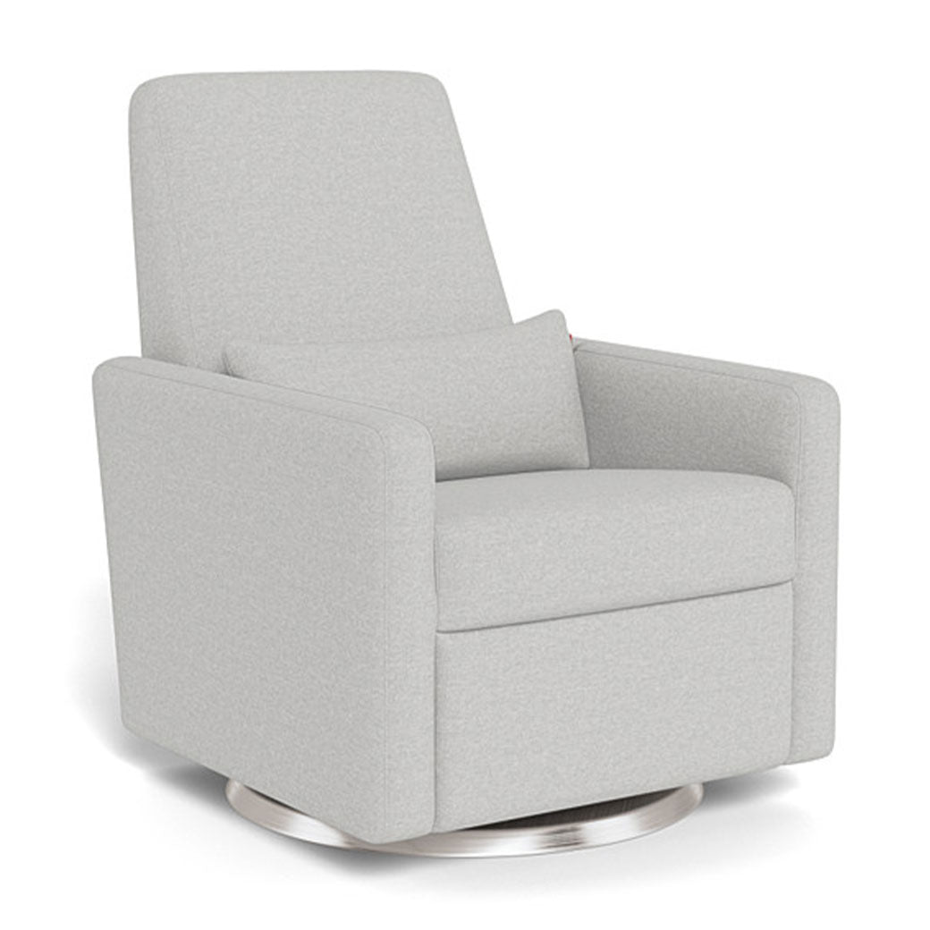 Monte Grano Glider Recliner in -- Color_Fog Grey _ Stainless Steel Swivel